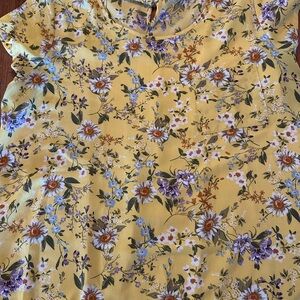 Tempted Hearts Yellow Floral Blouse
